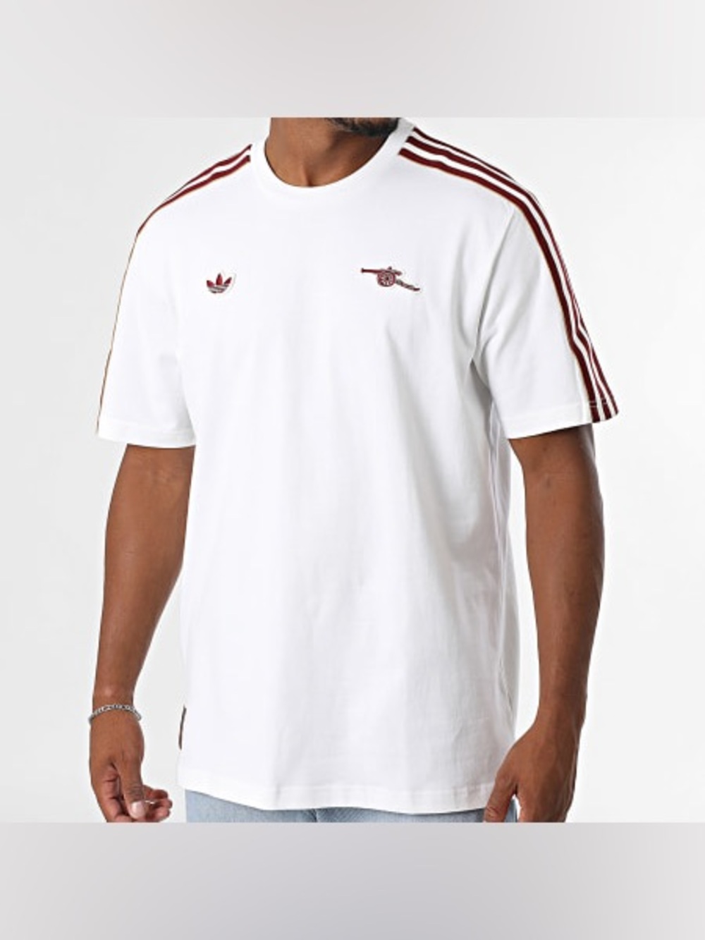 Adidas [2XL] Arsenal FC Terrace Icon Jersey/Tee White/Maroon JM9395